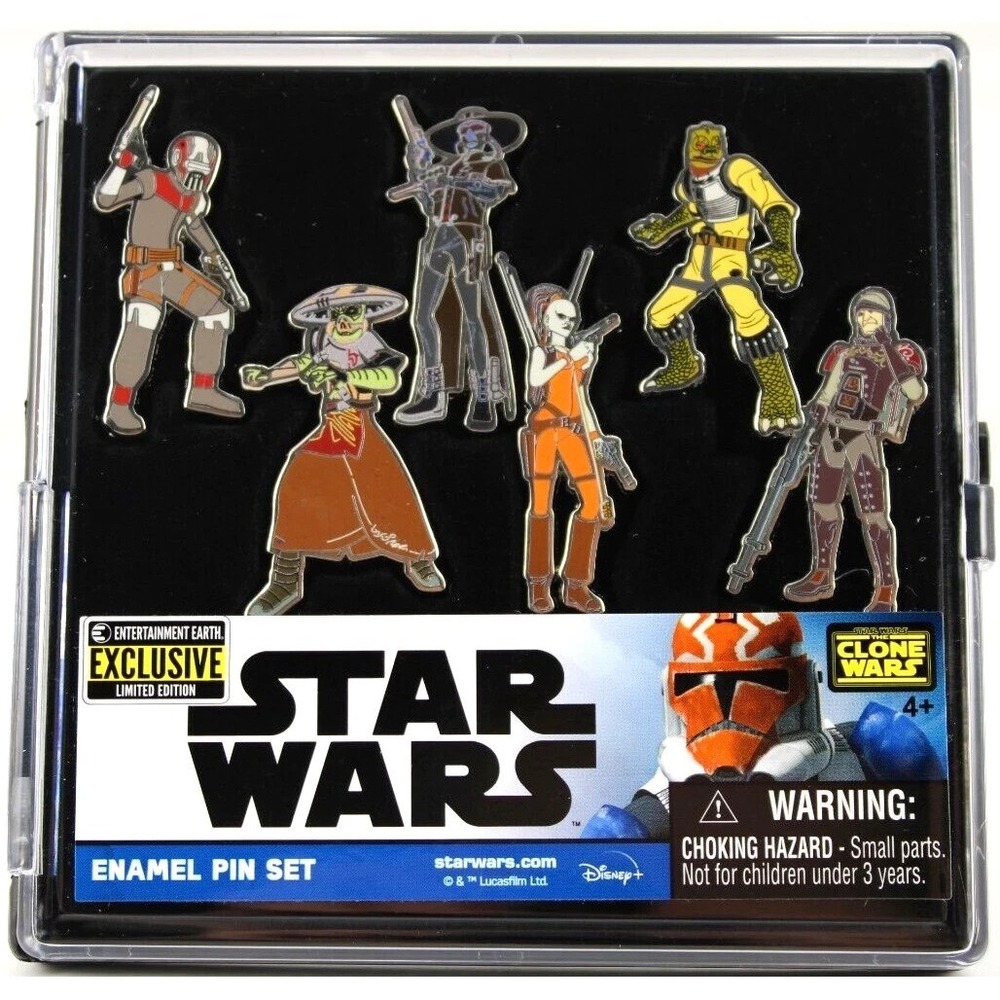 Star Wars Clone Wars Enamel Pin Set of 6 - Entertainment Earth Exclusive - NEW